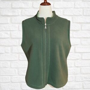 Moving Bleu Green Fleece Vest Women's Medium Full Zip Sleeveless Outdoor Layer